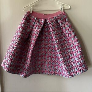 Mimisol pink and blue quilted box pleat skirt (V4)